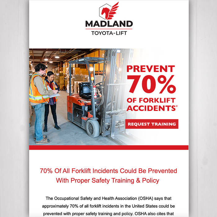 Madland safety email marketing
